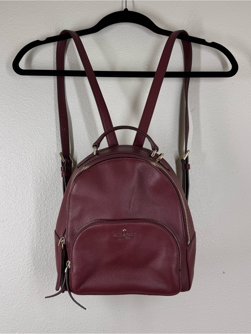 Kate Spade Jackson Backpack Purse Cherrywood Burgundy Leather
